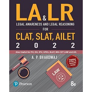 Pearson's Legal Awareness & Legal Reasoning For CLAT, MH-CET, CLET & LL.B Entrance Examination 2022 by A. P. Bhardwaj | LA & LR
